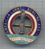 AX 313 INSIGNA BOWLING-AMERICAN LAWN-BOWLING ASSOCIATION-VISITORS TO GREAT BRITA
