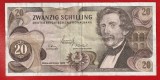 (1) BANCNOTA AUSTRIA - 20 SCHILLING 1967 (2 IULIE 1967), PORTRET CARL RITTER GHEGA, STARE BUNA