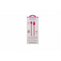 Cablu de date Serioux Lightning MFI 1m Pink foto