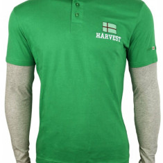 Bluza sport cu nasturi Harvest, Verde/Gri, pentru barbati