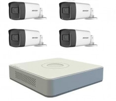 Kit sistem 4 camere supraveghere exterior 5MP TURBOHD HIKVISION 40 m IR DVR Hikvision H265 SafetyGuard Surveillance foto