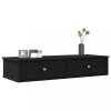 Raft perete vidaXL negru 100x37.5x19 cm, lemn prelucrat, cu sertare, montare usoara, design modern, depozitare eficienta, maxim 60kg