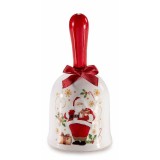 Clopotel Craciun ceramica multicolora in cutie cadou &Oslash; 7 cm x 14,5 H