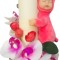 Lumanare Botez EVENTISSIMI - Orhidee si Somnoros, 30 cm, Alb Roz