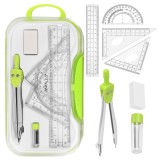 Set geometric scolar Maaleo 7 piese cu compas, rigla si raportor