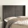 VidaXL Tăblie de pat cu aripioare gri &icirc;nchis 147x16x118/128 cm catifea 3119769