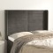 vidaXL Tăblie de pat cu aripioare gri &icirc;nchis 147x16x118/128 cm catifea 3119769