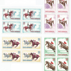 Romania, LP 583/1964, Hipism, blocuri de 4 timbre, MNH