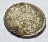 66. Moneda Canada 5 cents 1881 - Argint, America de Nord