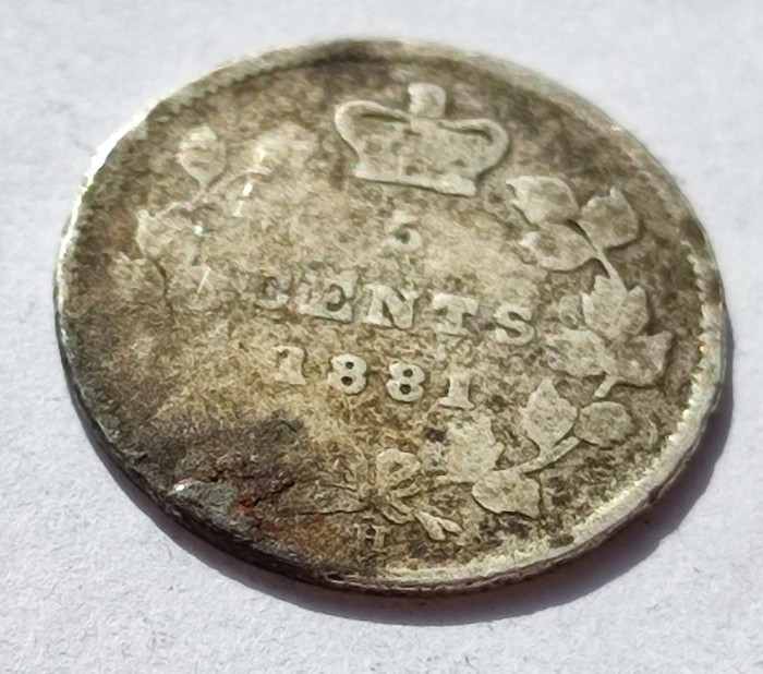 66. Moneda Canada 5 cents 1881 - Argint