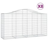 Cumpara ieftin Cosuri gabion arcuite 8 buc, 200x50x100/120 cm fier galvanizat