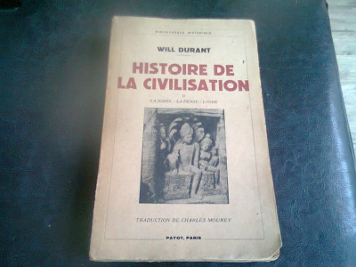 HISTOIRE DE LA CIVILISATION - WILL DURANT VOL. 2 foto