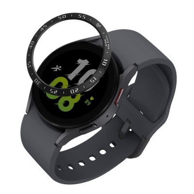 Rama cadran Kwmobile pentru Samsung Galaxy Watch 5, Negru/Argintiu, Aluminiu, KWM0000259A001C foto