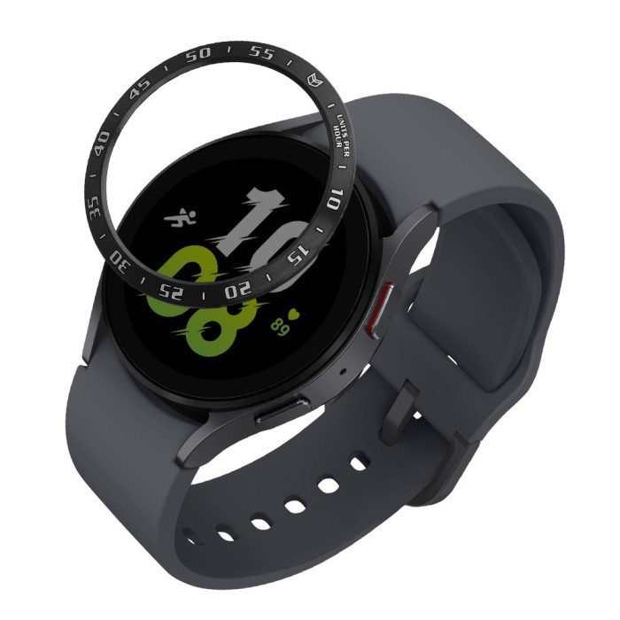 Rama cadran Kwmobile pentru Samsung Galaxy Watch 5, Negru/Argintiu, Aluminiu, KWM0000259A001C