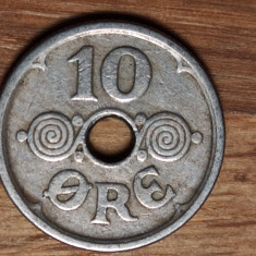 Danemarca - moneda de colectie - 10 ore 1924 semnatura HCN;GJ - absout superba !