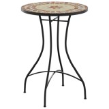 Cumpara ieftin Masa de bistro mozaic, caramiziu si alb, &Oslash;50x70 cm, ceramica