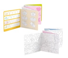 Carte de colorat si trasat linii pentru copii Banana Panda I Love Coloring, imagini cu Zane, 12 ilustratii de trasare si colorare, 2 imagini panoramic