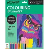 Art Maker Made Simplecolouring By Number Kit: Pop-Art Owl