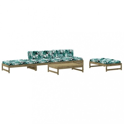 Set mobilier de gradina cu perne, 5 piese, lemn de pin tratat foto