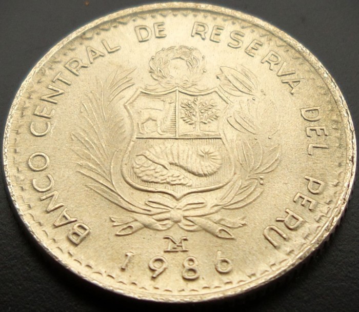 Moneda exotica 1 INTI - PERU, anul 1986 * Cod 618 = luciu de batere