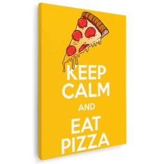 Tablou poster Keep calm and eat pizza Tablou canvas pe panza CU RAMA 20x30 cm