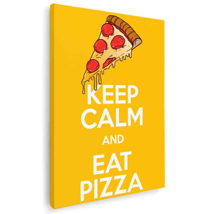 Tablou poster Keep calm and eat pizza Tablou canvas pe panza CU RAMA 30x40 cm