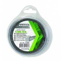 Fir motocoasa, trimmer, profil patrat, muchie zimtata, argintiu, 2.7mmx15m, Raider Garden Tools 110290