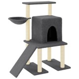 Cumpara ieftin Ansamblu de pisici, stalpi din funie sisal, gri inchis, 96,5 cm