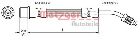 Conducta / cablu frana PEUGEOT 508 SW (2010 - 2016) METZGER 4111109