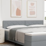Tăblie LED vidaXL cu design blocuri de diamant &icirc;n gri deschis, 200 cm țesătură