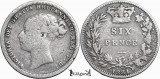 1881, 6 pence - Victoria ( 1st portrait ; 3rd type ) - Regatul Unit, Europa