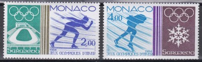 Monaco 1984 - Jocurile Olimpice de iarnă - Saraievo, MNH foto