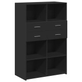 Dulap inalt, negru, 80x42,5x124 cm, lemn prelucrat