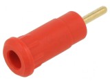 Conector banană 2mm soclu 10A roșu pentru panou 29mm