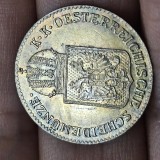 6 kreuzer 1849 A , argint , detalii , patina