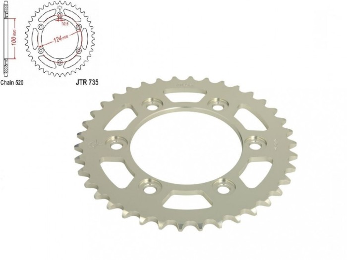 Pinion transmisie spate 520/38T, JT Sprockets