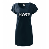 Tricou rochie Malfini bumbac print &quot;Hate Love&quot; marimi L