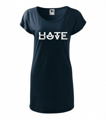 Tricou rochie Malfini bumbac print &amp;quot;Hate Love&amp;quot; marimi L foto