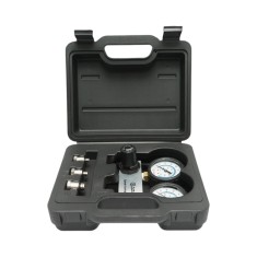 Trusa tester etansare compresie cilindru motor Benzina Breckner Germany, manometru 0-100 psi, regulator presiune, furtun 600 mm, 3 adaptoare