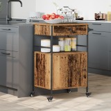 vidaXL Troler de bucătărie Lemn Vechi 56x43x89.5 cm Lemn Compus