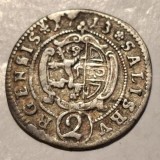 Austria Episcopia de Salzburg 2 kreuzer 1713 argint Franz Anton von Harrach