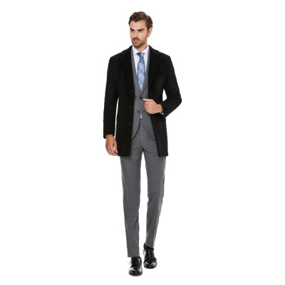 Palton barbati casmir business negru B157 foto