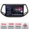 Navigatie Jeep Compass 2016+ Edotec Kit-739 8 core QLED 2K 16+512 360 Android Waze USB Navigatie Internet Youtube Radio CarStore Technology