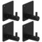 Set 4 agatatori tip cuier pentru baie, sistem fixare inclus, aluminiu, negru Household NewTrend