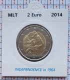 Malta 2 euro 2014 UNC - Independence 1964 - km 150 cartonas personalizat D36401, Europa