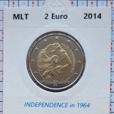 Malta 2 euro 2014 UNC - Independence 1964 - km 150 cartonas personalizat D36401