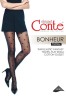 Ciorap cu model inimioare, Conte Fantasy Bonheur, Nero, 5-XL Standard, Conte Elegant