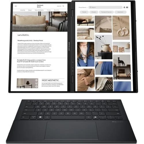 Laptop Asus Zenbook Duo, UX8406CA-PZ166X, 14.0-inch, 3K (2880 x1800)OLED 16:10