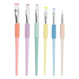 Set Pensule Pictură Little President, 6 Bucăți, Varf Plat, Multicolor, M&acirc;ner Lemn