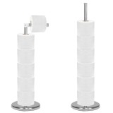 Suport hartie igienica 2 in 1 cu tija mobila, 68.5cm, argintiu Household NewTrend